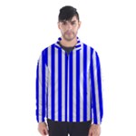 Vertical Stripes - White and Blue Wind Breaker (Men)