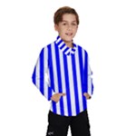 Vertical Stripes - White and Blue Wind Breaker (Kids)