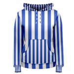 Vertical Stripes - White and Cerulean Blue Women s Pullover Hoodie