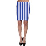 Vertical Stripes - White and Cerulean Blue Bodycon Skirt