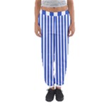 Vertical Stripes - White and Cerulean Blue Women s Jogger Sweatpants