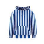 Vertical Stripes - White and Cobalt Blue Kid s Zipper Hoodie