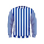 Vertical Stripes - White and Cobalt Blue Kid s Sweatshirt