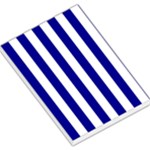 Vertical Stripes - White and Dark Blue Large Memo Pads