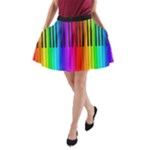 Rainbow Piano Keyboard  A-Line Pocket Skirt