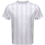 Vertical Stripes - White and Pastel Violet Men s Cotton Tee