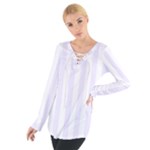 Vertical Stripes - White and Pastel Violet Women s Tie Up Tee