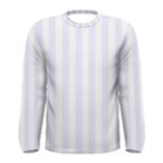 Vertical Stripes - White and Pastel Violet Men s Long Sleeve T-shirt