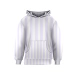 Vertical Stripes - White and Pastel Violet Kid s Pullover Hoodie