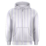 Vertical Stripes - White and Pastel Violet Men s Zipper Hoodie