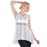 Vertical Stripes - White and Pastel Violet Side Drop Tank Tunic