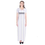 Vertical Stripes - White and Pastel Violet Short Sleeve Maxi Dress