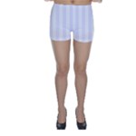 Vertical Stripes - White and Pastel Violet Skinny Shorts