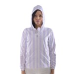 Vertical Stripes - White and Pastel Violet Hooded Wind Breaker (Women)