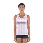 Vertical Stripes - White and Pale Thistle Violet Women s Sport Tank Top