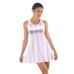 Vertical Stripes - White and Pale Thistle Violet Cotton Racerback Dress