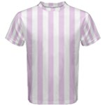 Vertical Stripes - White and Thistle Violet Men s Cotton Tee