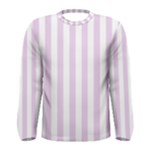 Vertical Stripes - White and Thistle Violet Men s Long Sleeve T-shirt