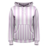 Vertical Stripes - White and Thistle Violet Women s Pullover Hoodie