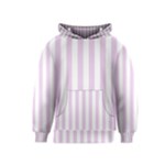 Vertical Stripes - White and Thistle Violet Kid s Pullover Hoodie