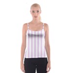 Vertical Stripes - White and Thistle Violet Spaghetti Strap Top