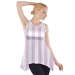 Vertical Stripes - White and Thistle Violet Side Drop Tank Tunic