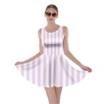 Vertical Stripes - White and Thistle Violet Skater Dress