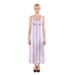 Vertical Stripes - White and Thistle Violet Full Print Maxi Dress