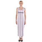 Vertical Stripes - White and Thistle Violet Fitted Maxi Dress