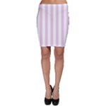 Vertical Stripes - White and Thistle Violet Bodycon Skirt