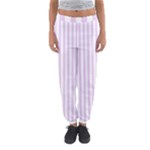 Vertical Stripes - White and Thistle Violet Women s Jogger Sweatpants