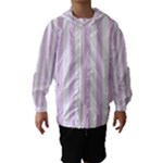 Vertical Stripes - White and Thistle Violet Hooded Wind Breaker (Kids)