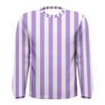 Vertical Stripes - White and Bright Lavender Violet Men s Long Sleeve T-shirt