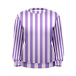 Vertical Stripes - White and Bright Lavender Violet Women s Sweatshirt