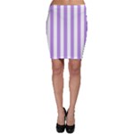 Vertical Stripes - White and Bright Lavender Violet Bodycon Skirt