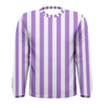 Vertical Stripes - White and Lavender Violet Men s Long Sleeve T-shirt