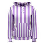 Vertical Stripes - White and Lavender Violet Women s Pullover Hoodie