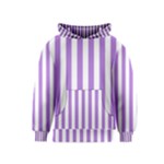 Vertical Stripes - White and Lavender Violet Kid s Pullover Hoodie