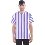 Vertical Stripes - White and Ube Violet Men s Sport Mesh Tee