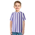 Vertical Stripes - White and Ube Violet Kid s Sport Mesh Tee