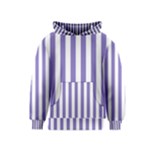 Vertical Stripes - White and Ube Violet Kid s Pullover Hoodie