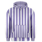 Vertical Stripes - White and Ube Violet Men s Zipper Hoodie