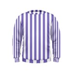 Vertical Stripes - White and Ube Violet Kid s Sweatshirt