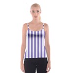 Vertical Stripes - White and Ube Violet Spaghetti Strap Top