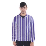 Vertical Stripes - White and Ube Violet Wind Breaker (Men)