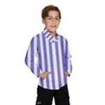 Vertical Stripes - White and Ube Violet Wind Breaker (Kids)