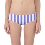 Vertical Stripes - White and Ube Violet Classic Bikini Bottoms