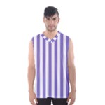 Vertical Stripes - White and Ube Violet Men s Basketball Tank Top