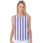 Vertical Stripes - White and Ube Violet Women s Basketball Tank Top