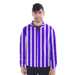 Vertical Stripes - White and Indigo Violet Wind Breaker (Men)